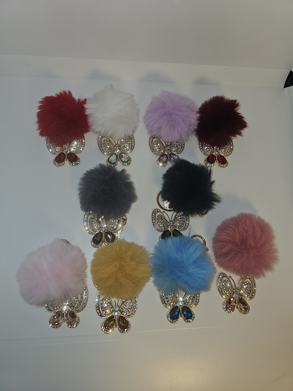 Butterfly Pom Keychain/ Purse Charm - Select 1